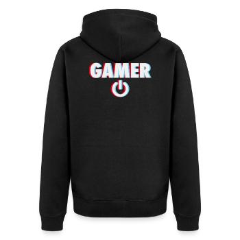Gaming Gamer Jeux Jeux de Jeux Rétro Geschenk - Veste à capuche bio Premium Unisexe - noir - Dos - Nico (187cm)