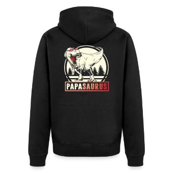 PAPASAURUS - Veste à capuche bio Premium Unisexe - noir - Dos - Nico (187cm)