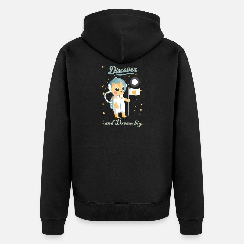 conception mignonne de chats astronautes - Veste à capuche bio Premium Unisexe - noir