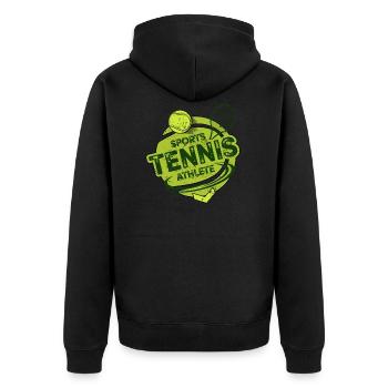 T-shirt cadeau de motivation tennis - Veste à capuche bio Premium Unisexe - noir - Dos - Nico (187cm)