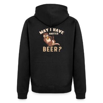 PUIS-JE AVOIR UNE BIÈRE TOTALE? - Veste à capuche bio Premium Unisexe - noir - Dos - Nico (187cm)