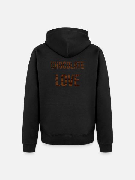 CHOCOLATE LOVE - Unisex Premium Organic Zip Hoodie - black