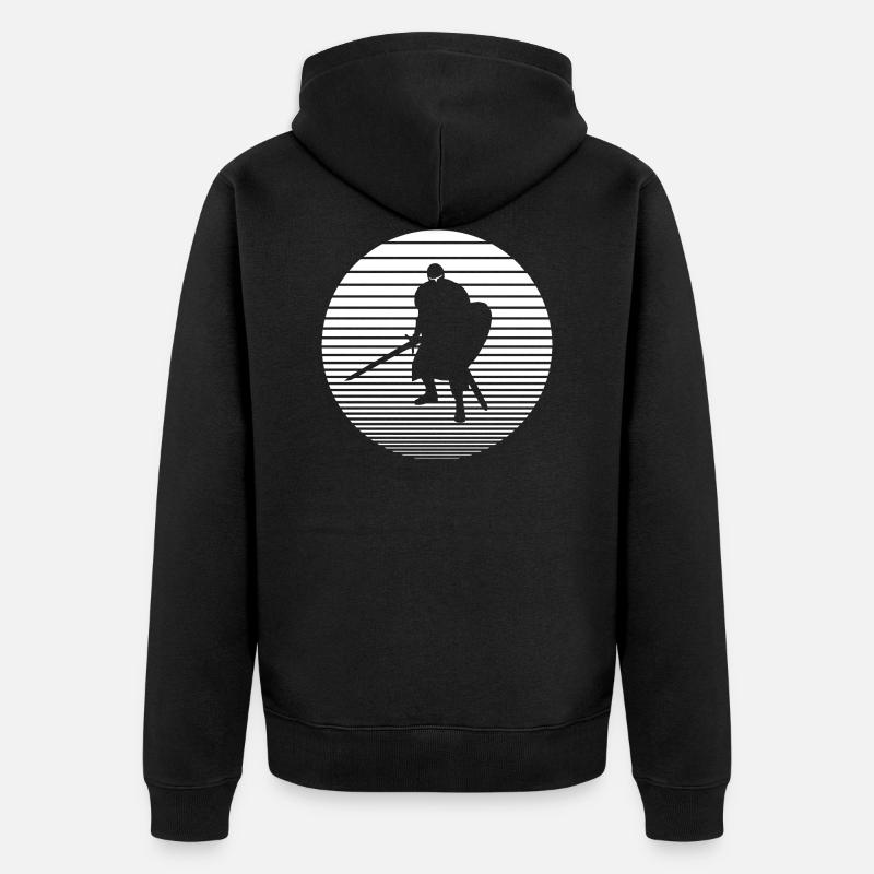 Ritter - Unisex Premium Bio Zip Hoodie - Schwarz