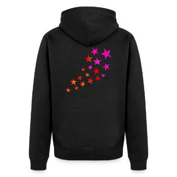 shooting star - Unisex Premium Organic Zip Hoodie - black - Back - Nico (187cm)