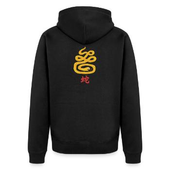 Snake | Japanese | Snake | Japanese | Japan - Unisex Premium Organic Zip Hoodie - black - Back - Nico (187cm)