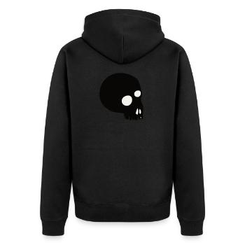 skull - Unisex Premium Bio Zip Hoodie - Schwarz - Hinten - Nico (187cm)