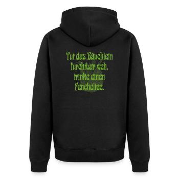fennel tea - Unisex Premium Organic Zip Hoodie - black - Back - Nico (187cm)