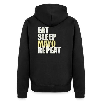 Eat Sleep Mayo Repeat Mayonnaise French Fries Gift - Unisex Premium Organic Zip Hoodie - black - Back - Nico (187cm)