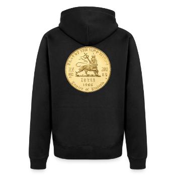 Lion of Juda - Jah Rastafari Roots Rasta Reggae - Unisex Premium Organic Zip Hoodie - black - Back - Nico (187cm)