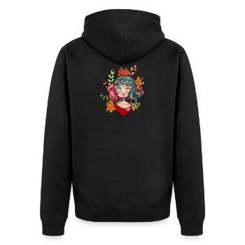 Filles, Fleurs - Veste à capuche bio Premium Unisexe - noir - Dos - Nico (187cm)