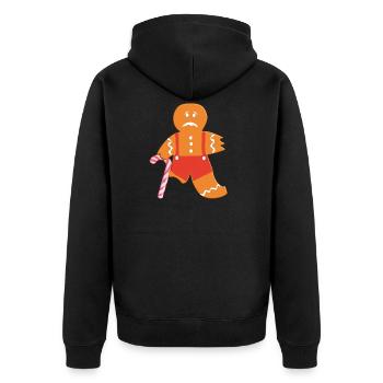 Verletzter Lebkuchenmann - Ein tolles Geschenk! - Unisex Premium Bio Zip Hoodie - Schwarz - Hinten - Nico (187cm)
