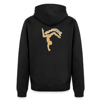 gymnastics turnen - Unisex Premium Bio Zip Hoodie - Schwarz - Hinten - Nico (187cm)