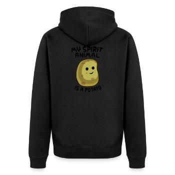 MON ESPRIT ANIMAL EST UNE POMMES DE TERRE - Veste à capuche bio Premium Unisexe - noir - Dos - Nico (187cm)
