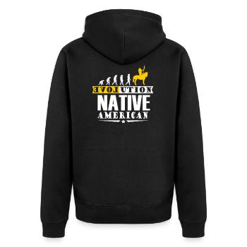 Indianer Geschenk Totem Tipi Häuptling Indianerin - Unisex Premium Bio Zip Hoodie - Schwarz - Hinten - Nico (187cm)