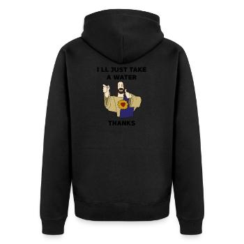 Jesus Meme Party Alkohol lustig christliches Shirt - Unisex Premium Bio Zip Hoodie - Schwarz - Hinten - Nico (187cm)