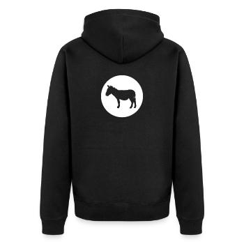 Donkey - Unisex Premium Bio Zip Hoodie - Schwarz - Hinten - Nico (187cm)