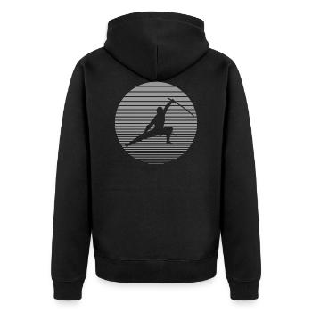 Ninja - Unisex Premium Organic Zip Hoodie - black - Back - Nico (187cm)