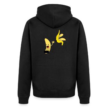 Banana / Banana - nude and bird-free happy - Unisex Premium Organic Zip Hoodie - black - Back - Nico (187cm)