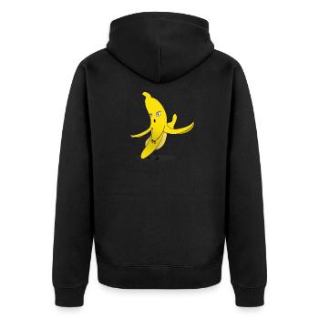 Banana / Banana - Wind Rock - Unisex Premium Organic Zip Hoodie - black - Back - Nico (187cm)