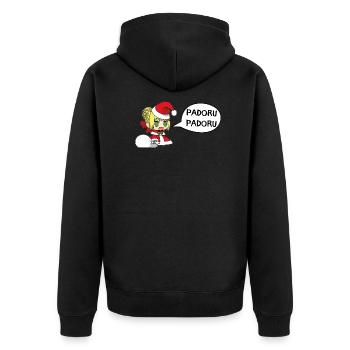 Padoru Padoru - Unisex Premium Bio Zip Hoodie - Schwarz - Hinten - Nico (187cm)
