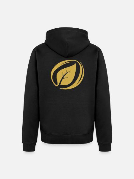 leaf day - Unisex Premium Organic Zip Hoodie - black
