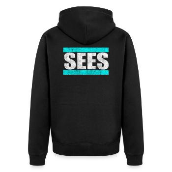 Soos Sees Saas Youtube-Kacke Detlef Davis Geschenk - Unisex Premium Bio Zip Hoodie - Schwarz - Hinten - Nico (187cm)