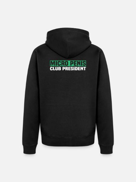MICRO PENIS CLUB PRESIDENT - Unisex Premium Bio Zip Hoodie - Schwarz