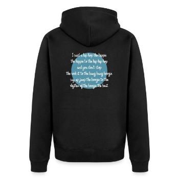 hip hop rappers delight geschenkidee geschenk - Unisex Premium Bio Zip Hoodie - Schwarz - Hinten - Nico (187cm)