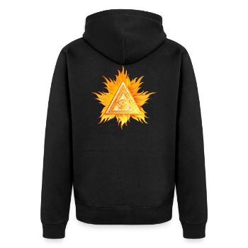 Illuminati Control - Unisex Premium Organic Zip Hoodie - black - Back - Nico (187cm)