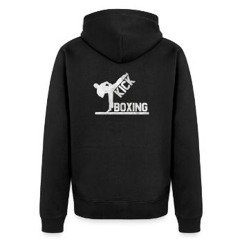 Kickboxer Kickboxing Gift - Unisex Premium Organic Zip Hoodie - black - Back - Nico (187cm)