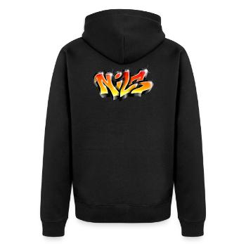Graffiti NILS Print on everything - Unisex Premium Organic Zip Hoodie - black - Back - Nico (187cm)