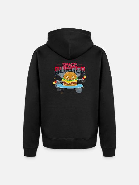 Space fast food burger - Unisex Premium Organic Zip Hoodie - black