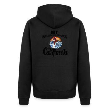 California suring - Unisex Premium Organic Zip Hoodie - black - Back - Nico (187cm)