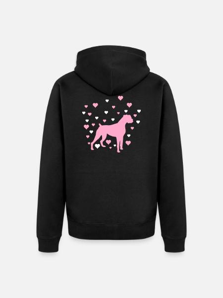 German boxer - Unisex Premium Organic Zip Hoodie - black