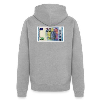20 euros - Veste à capuche bio Premium Unisexe - gris chiné - Dos - Nico (187cm)
