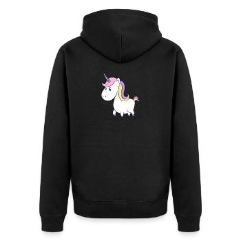 Licorne, Licorne, Amour, Noël, Vie, Monde, - Veste à capuche bio Premium Unisexe - noir - Dos - Nico (187cm)