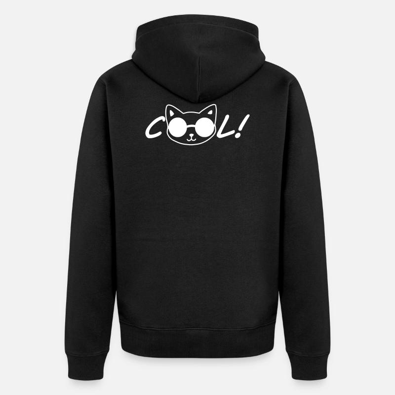 Katze - Unisex Premium Bio Zip Hoodie - Schwarz