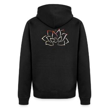 lotus flower - Unisex Premium Organic Zip Hoodie - black - Back - Nico (187cm)