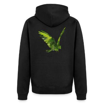 Parrot rainforest - Unisex Premium Organic Zip Hoodie - black - Back - Nico (187cm)