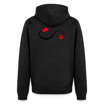 Love forever - Unisex Premium Bio Zip Hoodie - Schwarz - Hinten - Nico (187cm)