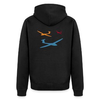 segelflug segelflieger segelflugzeug - Unisex Premium Bio Zip Hoodie - Schwarz - Hinten - Nico (187cm)