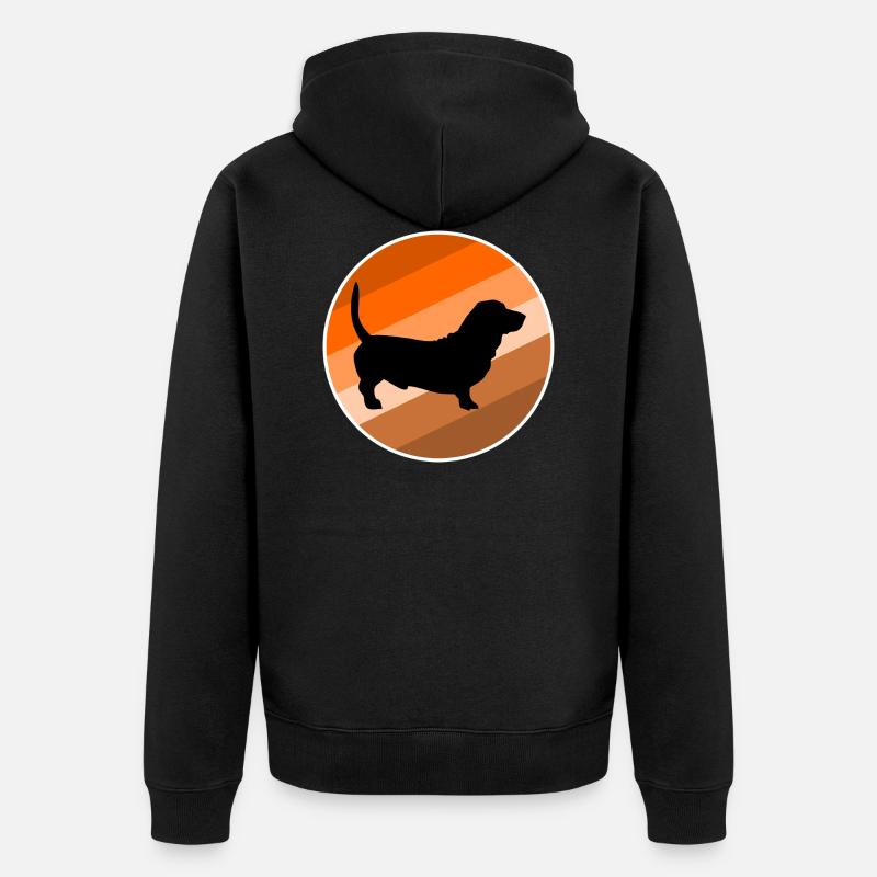 Dackel - Unisex Premium Bio Zip Hoodie - Schwarz