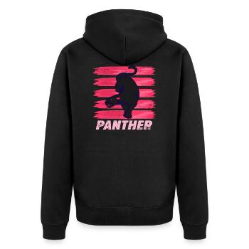 Panther lovers better life pink gift idea - Unisex Premium Organic Zip Hoodie - black - Back - Nico (187cm)