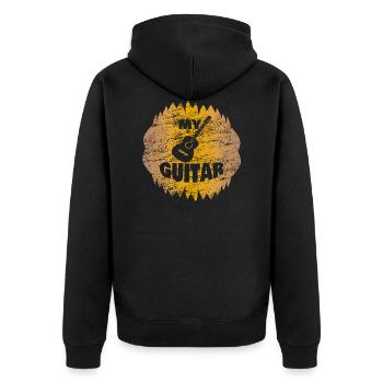 Guitare Musique Musique Instrument de musique - Veste à capuche bio Premium Unisexe - noir - Dos - Nico (187cm)