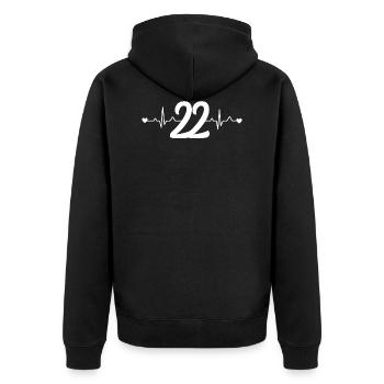 Mon cœur bat 22 - Veste à capuche bio Premium Unisexe - noir - Dos - Nico (187cm)