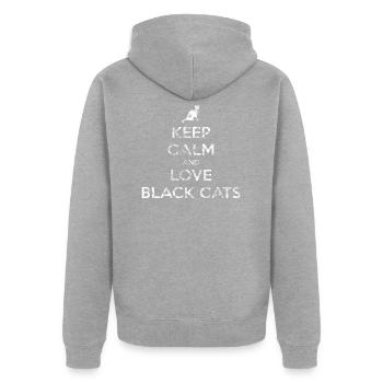 Black cats - Unisex Premium Organic Zip Hoodie - heather grey - Back - Nico (187cm)