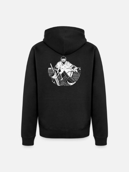 Hockey Torwart Design - Unisex Premium Bio Zip Hoodie - Schwarz