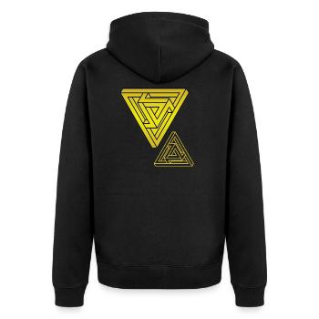 Illusion d’optique Triangle - Veste à capuche bio Premium Unisexe - noir - Dos - Nico (187cm)