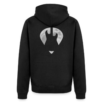 Electric Guitar Full Moon Plectrum - Unisex Premium Organic Zip Hoodie - black - Back - Nico (187cm)