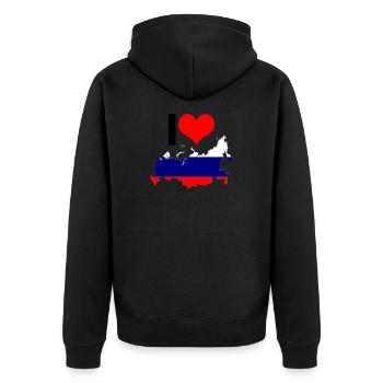 J'aime la Russie - Veste à capuche bio Premium Unisexe - noir - Dos - Nico (187cm)